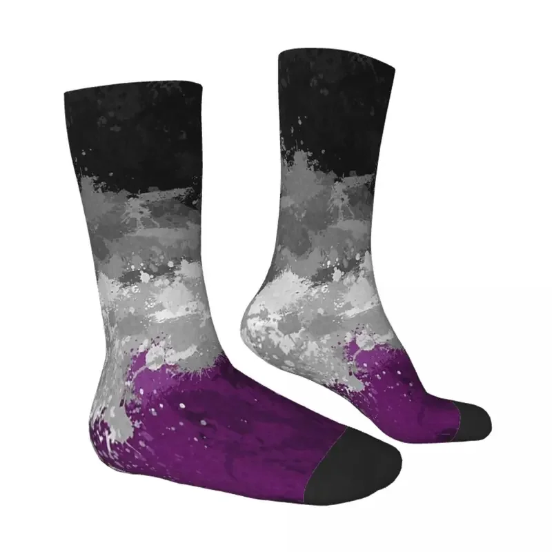 Y2K Asexual Paint Splatter Flag LGBT Sexual Minority Special Love Socks Male Mens Women Autumn Stockings Printed