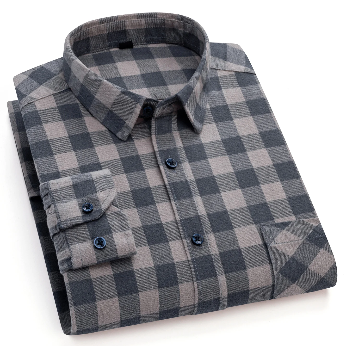 Pure Cotton Men's Plaid Shirt Long Sleeve Regular Slim Fit Casual Plus Sized Tops Fashion Spring Autumn New Male Checked Blouses