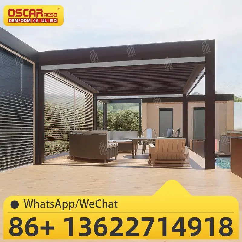 

Outdoor Waterproof Aluminum Pavilion Patio Pavilion for Backyard Terrace Lawn pergola