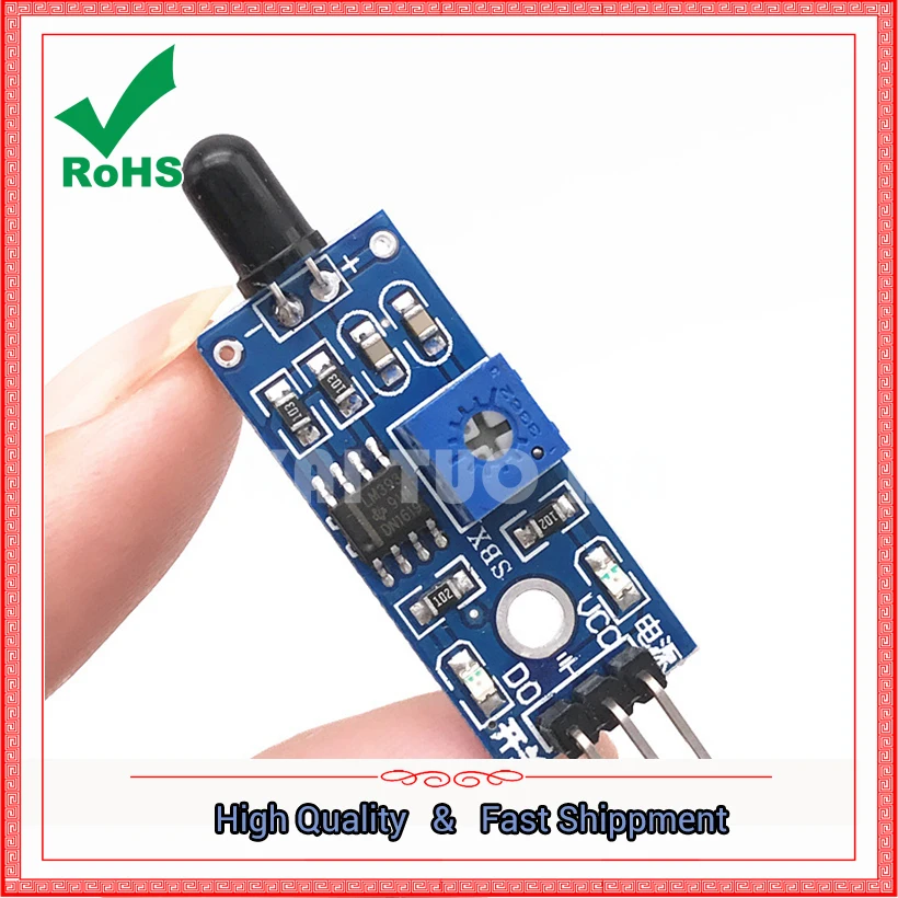 Blue Board Flame Sensor Module Fire Source Detection Module Infrared Receiver Module (3-wire) Board