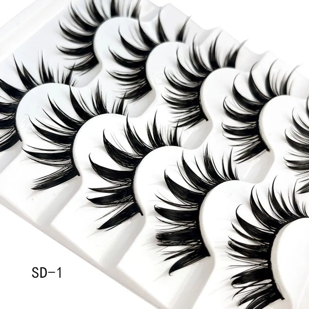 Natural Manga Lashes Soft False Eyelashes Look Like Mink False eyelashes Wispy Manga Eyelashes Extension Makeup 3D Thai Style