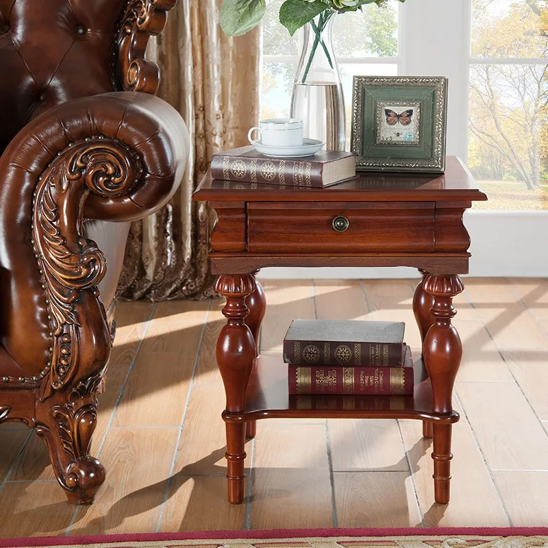 American solid wood sofa side few European corner few coffee table side cabinet phone few small square table side table living r