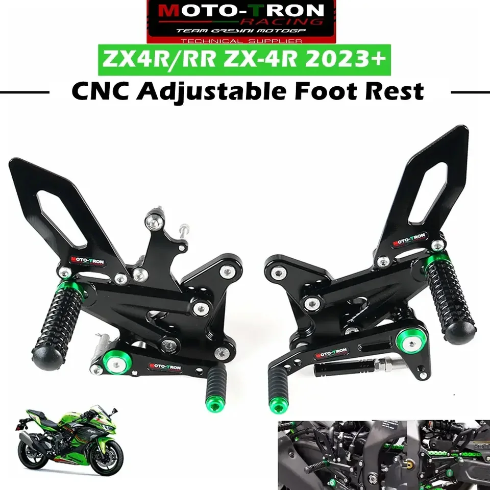 

Motorcycle CNC Adjustable Rear Set Foot Pegs Pedal Footrest Rearset For KAWASAKI ZX4R ZX4RR ZX-4R/SE 2023-2024-2025