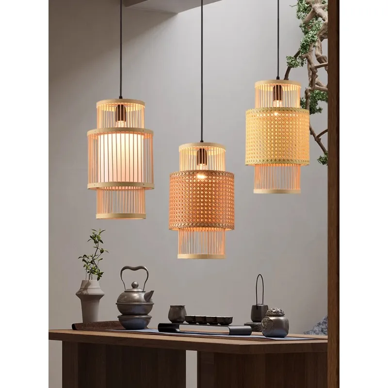 Rattan chandeliers, Chinese restaurants, bar counters, zen tea rooms, homestays, hot pot shops, Japanese wabi-sabi style, bamboo