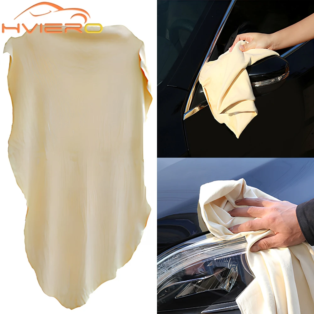 1X Auto Care Extra Large Polishes Car Moto Natural Drying Chamois Polishing Shapes Cleaning Genuine Leather Cloth Paint Cleaner