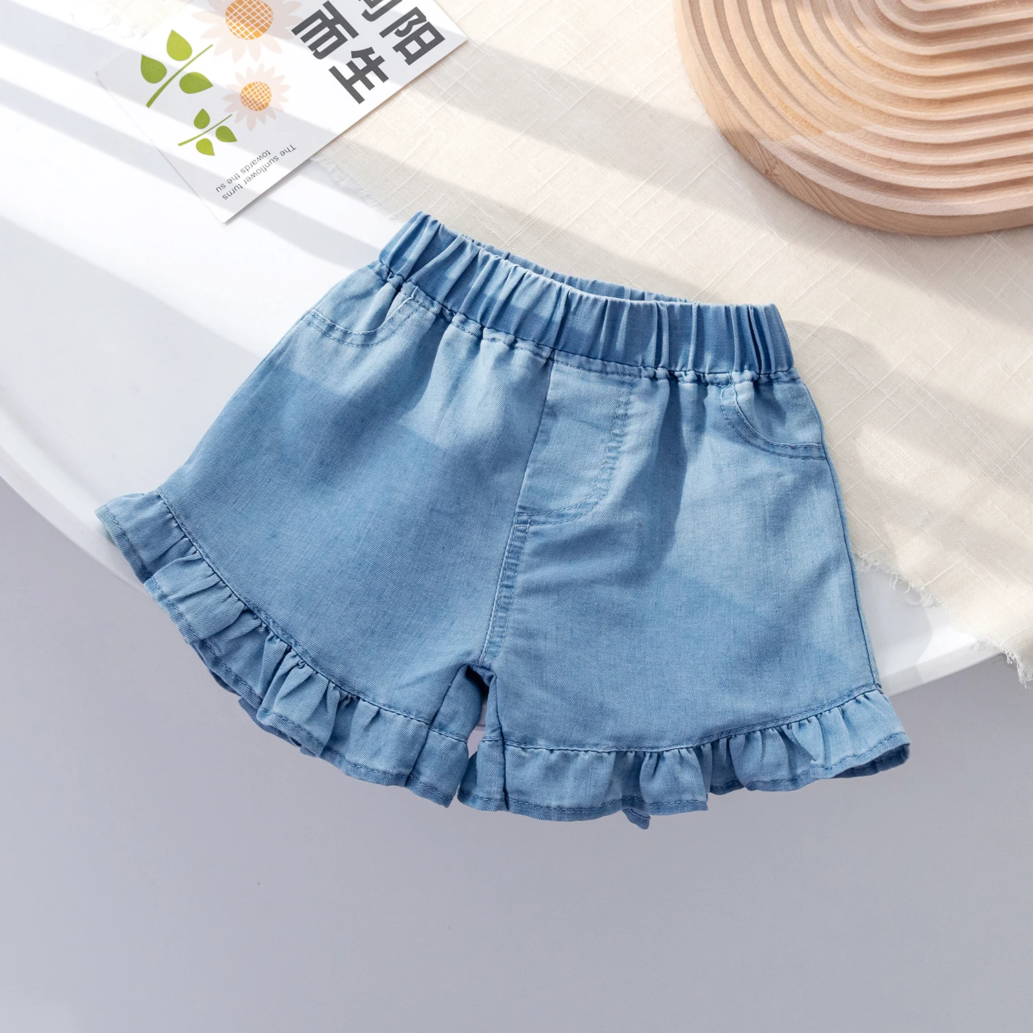 Baby Girls Heart Denim Shorts Kids Summer Clothes 2024 New Korean Children Versatile Loose Short Pants 2-6Years Old ﻿