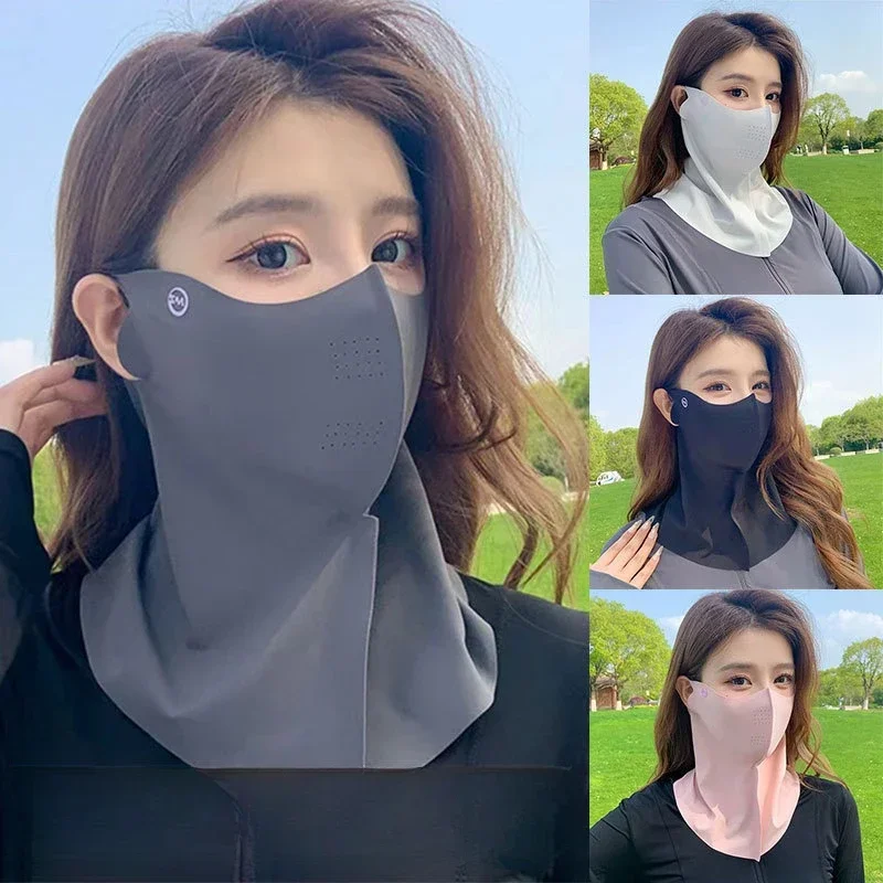 Innovative Ice Silk Neck Mask for Women with Anti-UV Protection and Cool Breathable Design for Sun Protection