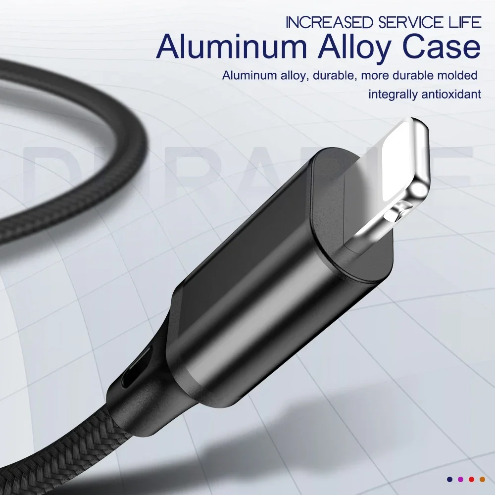 كابل USB آيفون 5 6 7 8 Plus X XS XR 11 12 13 14 Pro Max SE 1m 2m 3m طويل 25 سنتيمتر 50 سنتيمتر قصيرة iOS شاحن البيانات الحبل شحن سريع