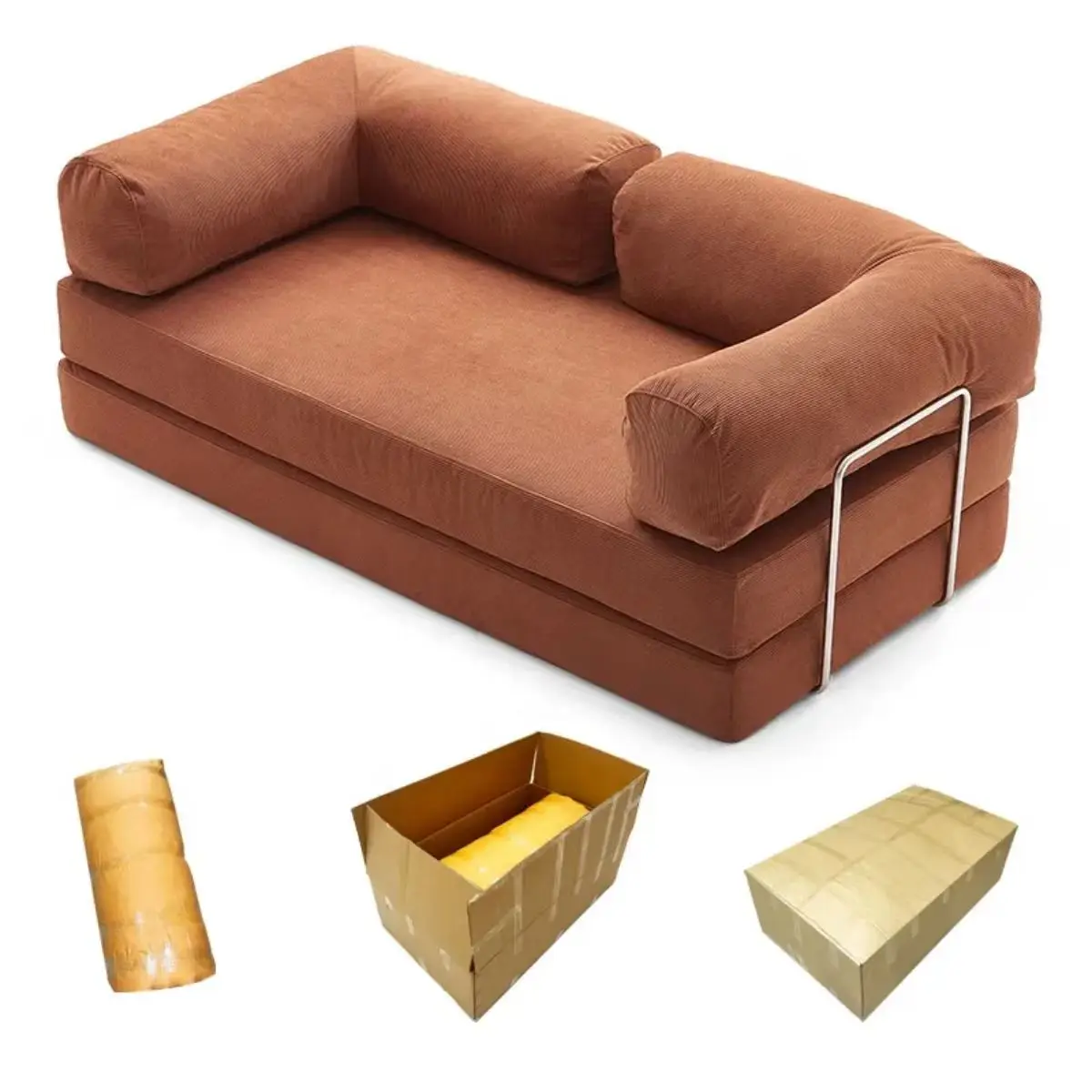 Hot Selling Co Certified Corduroy Modular Sectional Sofa Square Sponge Boxed Vacuum Compression for Villas for Living Room