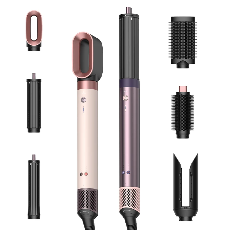 Alternative view of Secador de pelo profesional multifuncional 6 en 1 de 1700W con aire caliente y frío, cepillo, rizador, alisador, calidad de salón, secado rápido