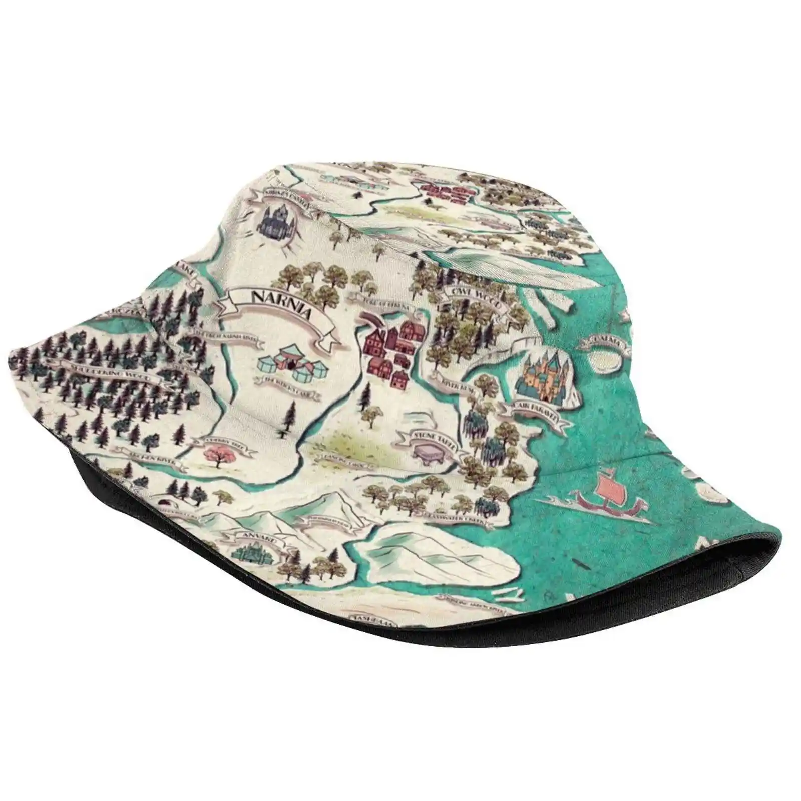 Map Of Narnia Sun Cap Fisherman Hat Bucket Hats Chronicles Of Narnia The Lion The Witch And The Wardrobe Cs Lewis Clive Staples