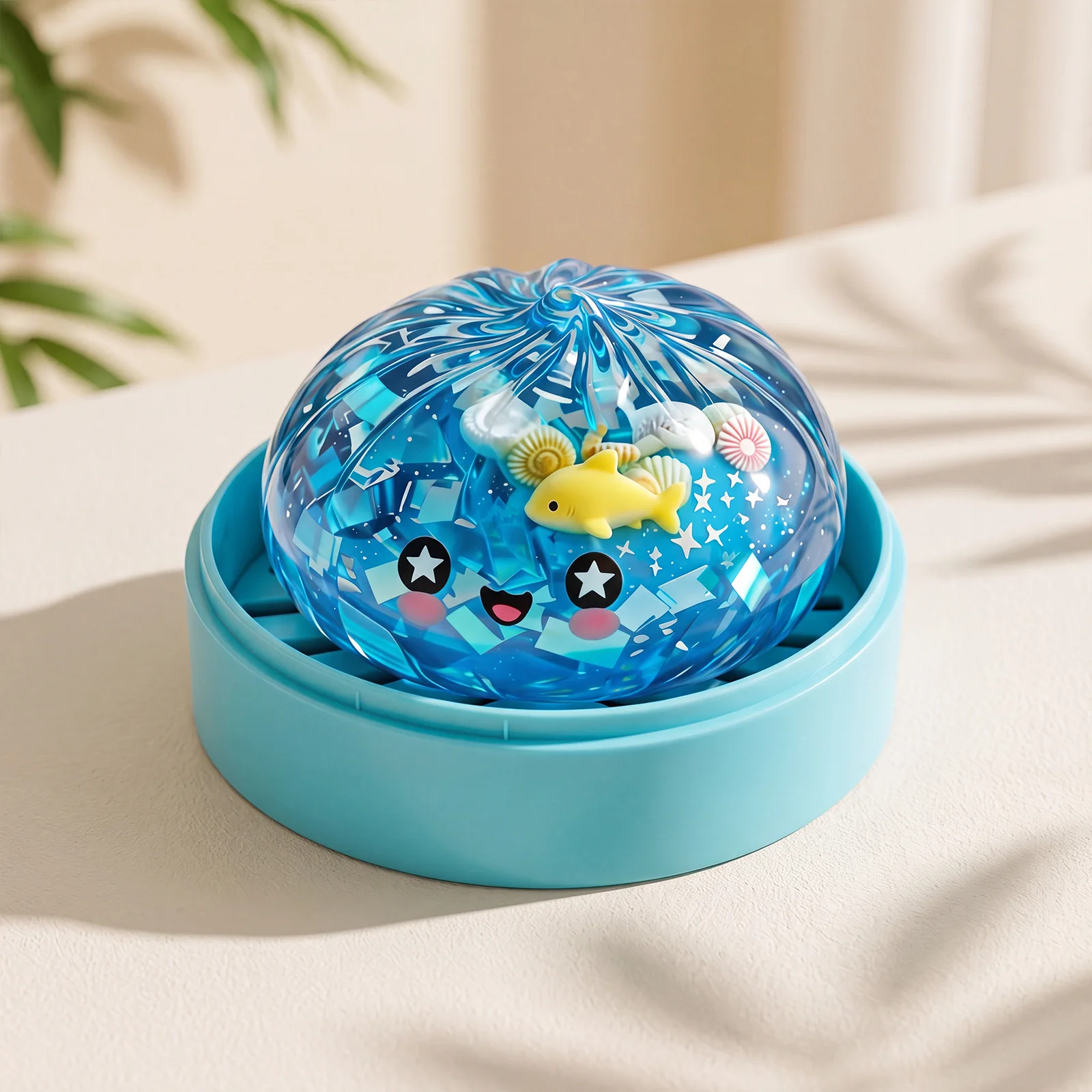Ocean Series Shark Shiny Dumplings Soft Slow Elastic Pressure Ball Sensory Squeeze Toys Realistic Mantou Squid Decompression