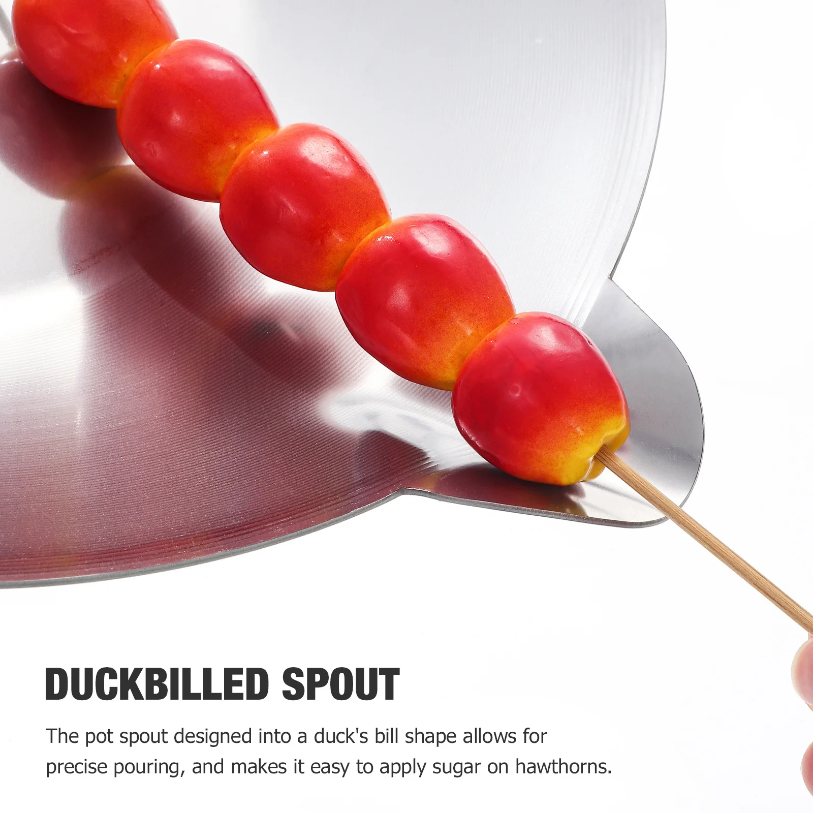 

1Set Candied Making Kit Sugar Melting Pan with Corer Food Sticks Shallow Cooking Bottom Duck Bill Spout Multi