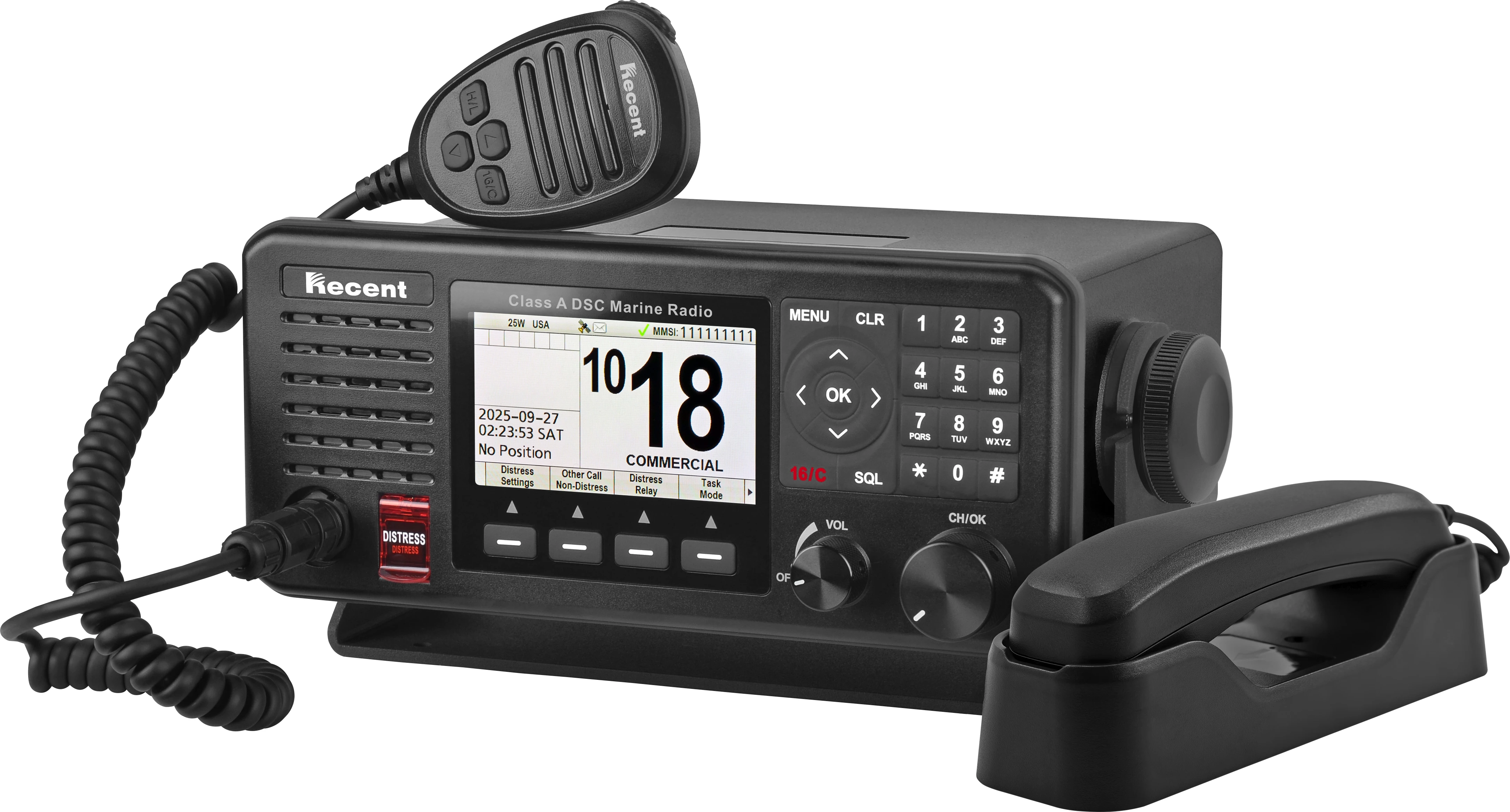 External Device Support RS-808M Marine Radio Printer/Navigator IPX7 Waterproof GNSS DSC 25W Boat Transceiver