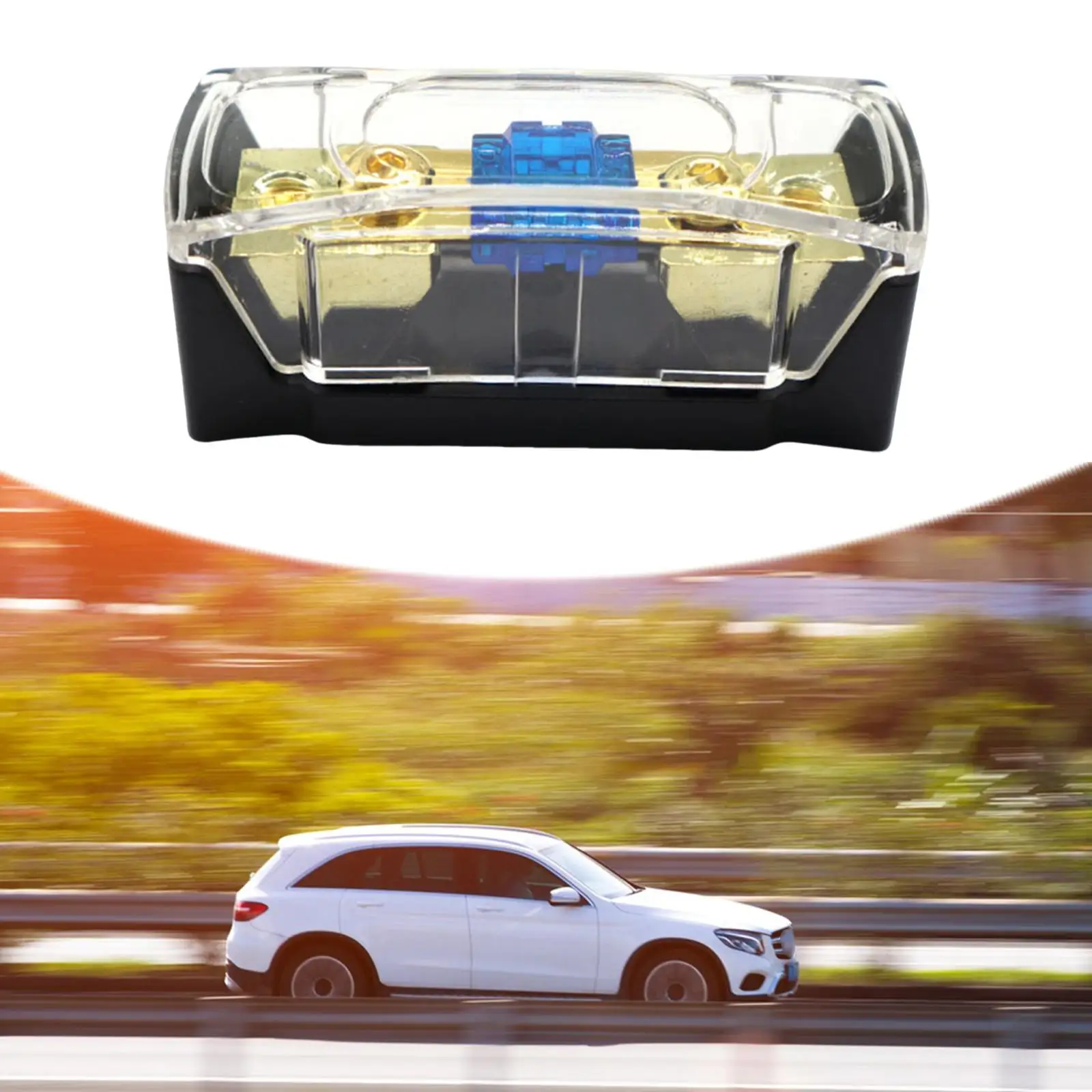 

Fused Distribution Block Car Audio Supplies Replaces Maintenance Easy to Install Compact for Automotive UTV Truck Auto RV