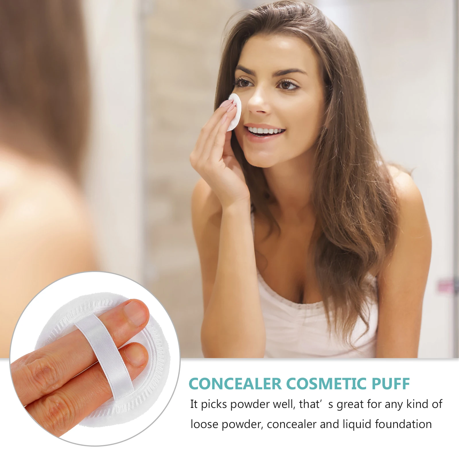20 Pcs Powder Puff Cotton Makeup Concealer Puff Sponge Loose Cushion Concealer Foundation
