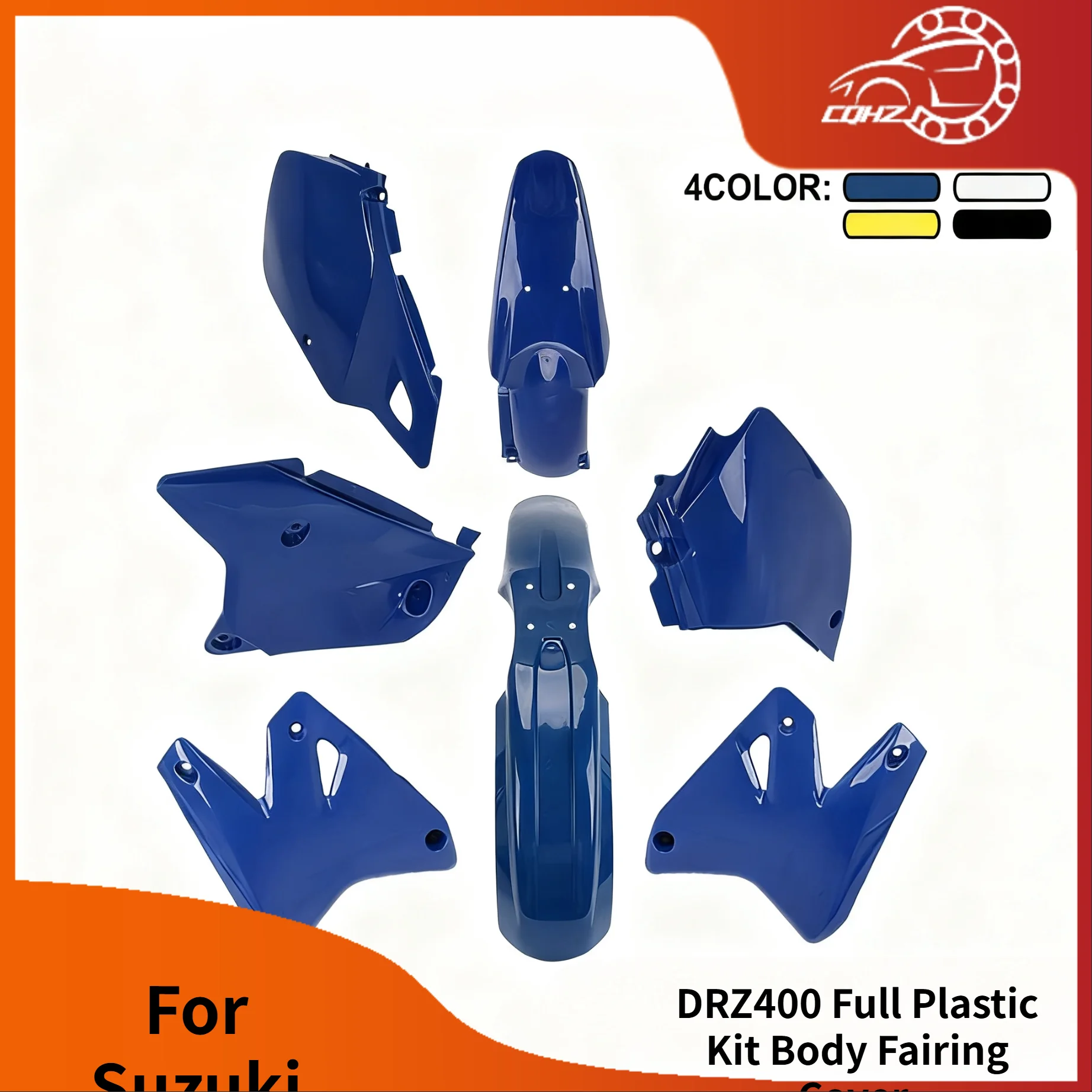 Motorcycle Full Plastic Kit Body Fairing Cover Fender Guard Fuel Tank Number Plate For Suzuki DRZ400 DR400Z Off Road Dirt Bike