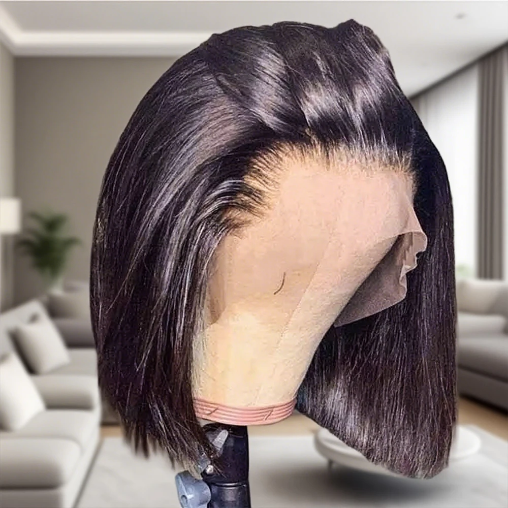 

Прямой парик-боб 13x6 HD Lace Front из бразильских натуральных волос, 13x4, без клея, готовый к ношению, с предварительно выщипанной линией роста волос, для чернокожих женщин