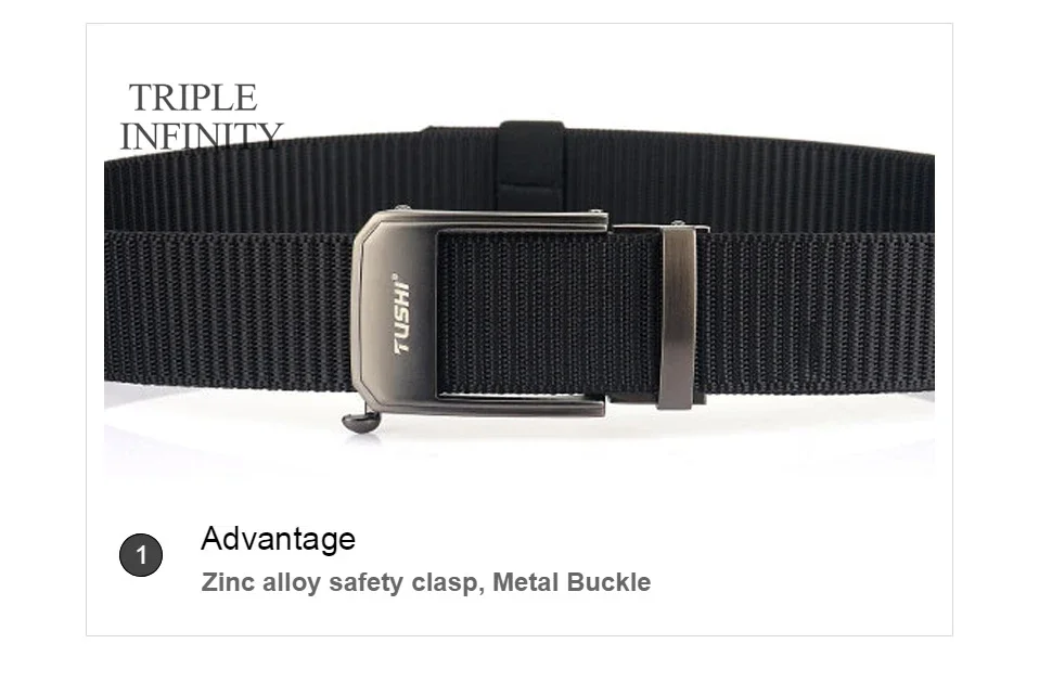 Fashion Metal Automatic Buckle Webbing Belts For Men Thick Tough Canvas Tactical Belt Outdoor 3.4cm Jeans Pants Waistband Hiking