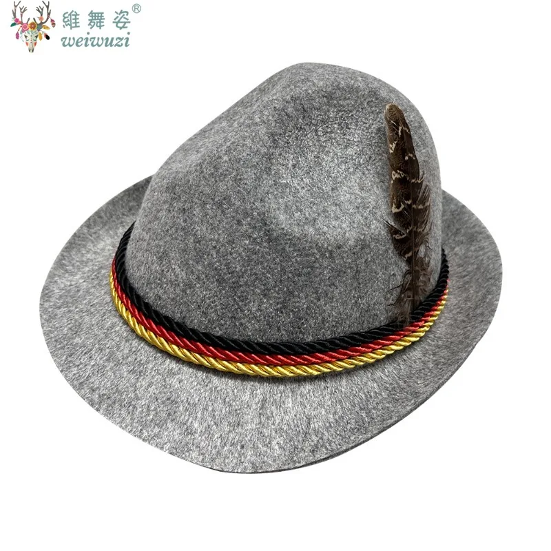 Alemanha Festival Da Cerveja De Munique Lã Baviera Moda Penas Decoração Chapéu Fedora Chapéu Roleplay Roupas Homens E Mulheres Festa Carnaval Fotografia Props Fresco Clássico Retro Atmosfera Estilo étnico Decoração Com