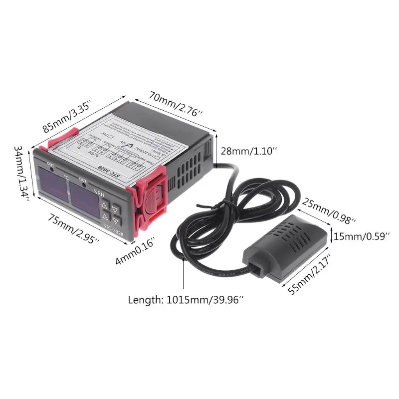 เทอร์โมดิจิตอล Hygrostat อุณหภูมิความชื้น Controller 110 V-220 DC12V DC24V Regulator เครื่องทำความร้อนควบคุม