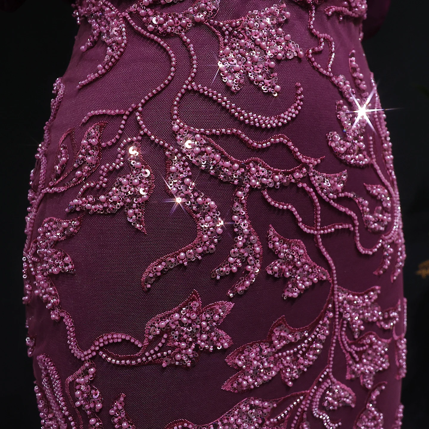 Sharon Said Elegantes Schulterfreies Abendkleid Meerjungfrau Perlenbesetztes Rückenfreies Ballkleid für Hochzeitsfeier SS622 Maßanfertigung – Detail 21