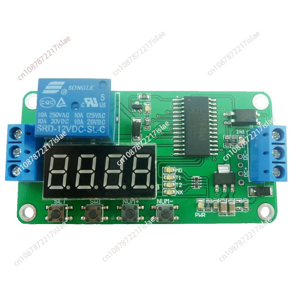 1 channel 12V digital tube multi-function delay relay LED time timer switch