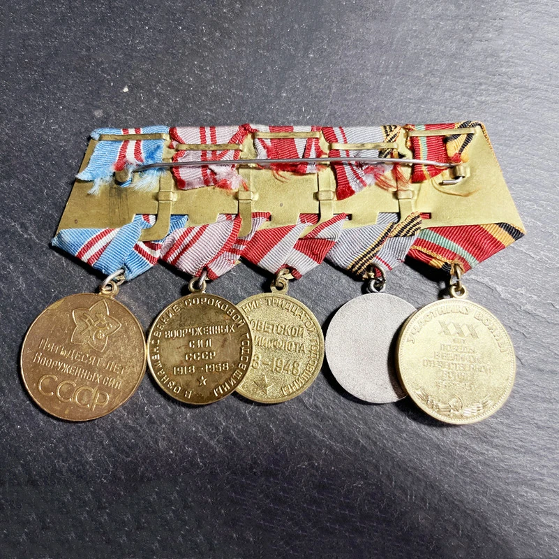 Soviet Union Great Patriotic War Medal 30th 40th 50th Anniversary Veteran CCCP Five Star Lenin and Stalin Ordenspange Original