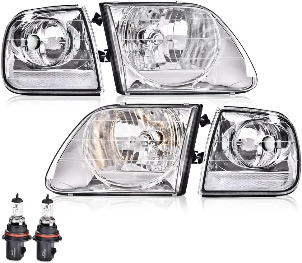 

Фары, совместимые с Ford F150 1998-2003 2004 F150 Heritage/Fit 1997-2002 Expedition/Fit 1998-1999 F250 Clear Lens Chrome