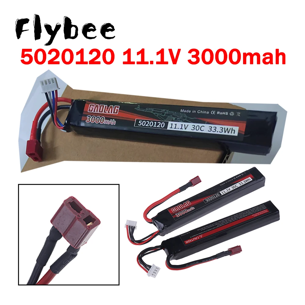 T PLUG 11.1V Lipo Battery for Airsoft Gun 11.1V 3S 3000mAh 30C for Water Guns Airsoft BB Air Pistol Electric Toys 3S Batteries