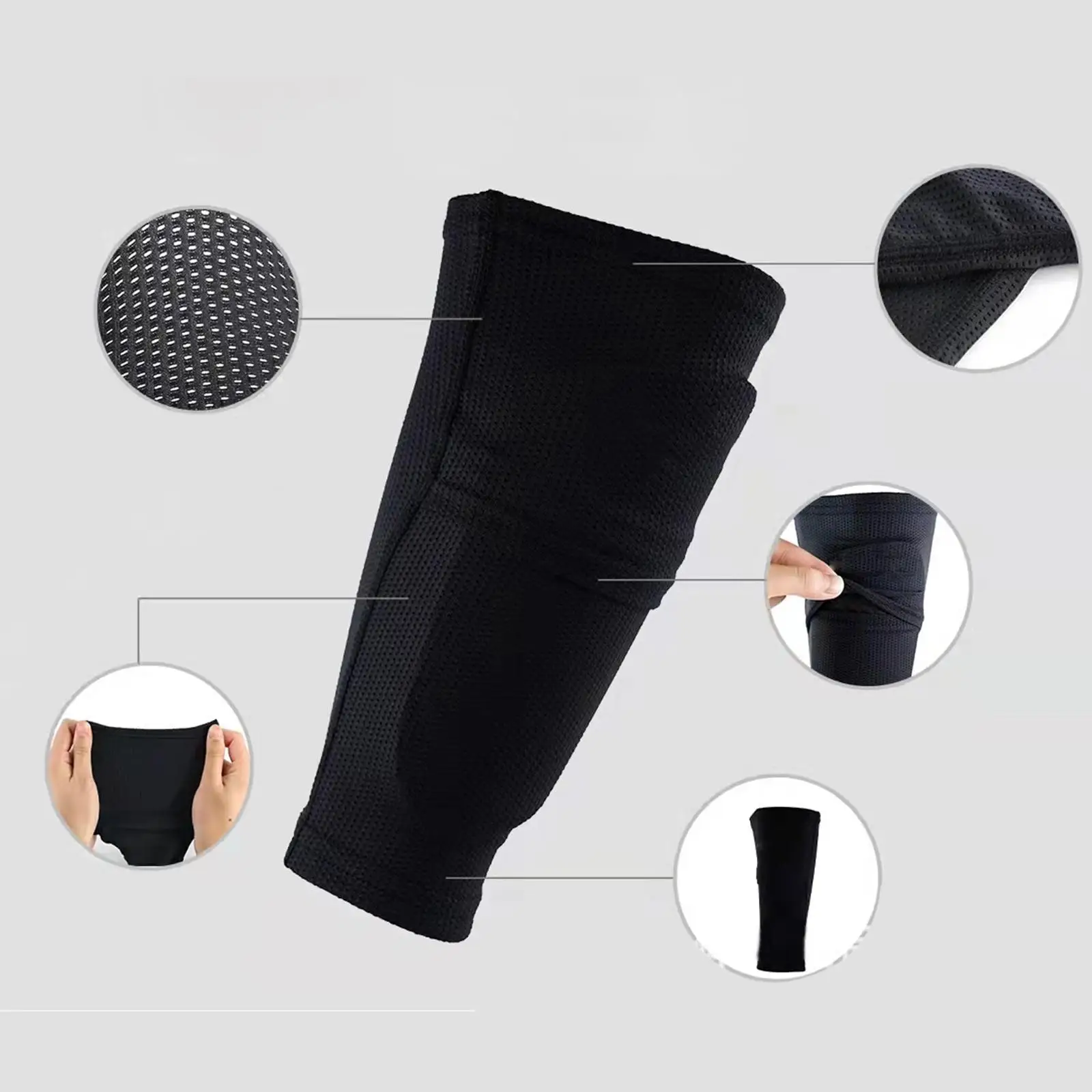 Sturdy Soccer Shin Guard Support Sleeve Breathable Calf Compression Leg Socks for Sports Men Women