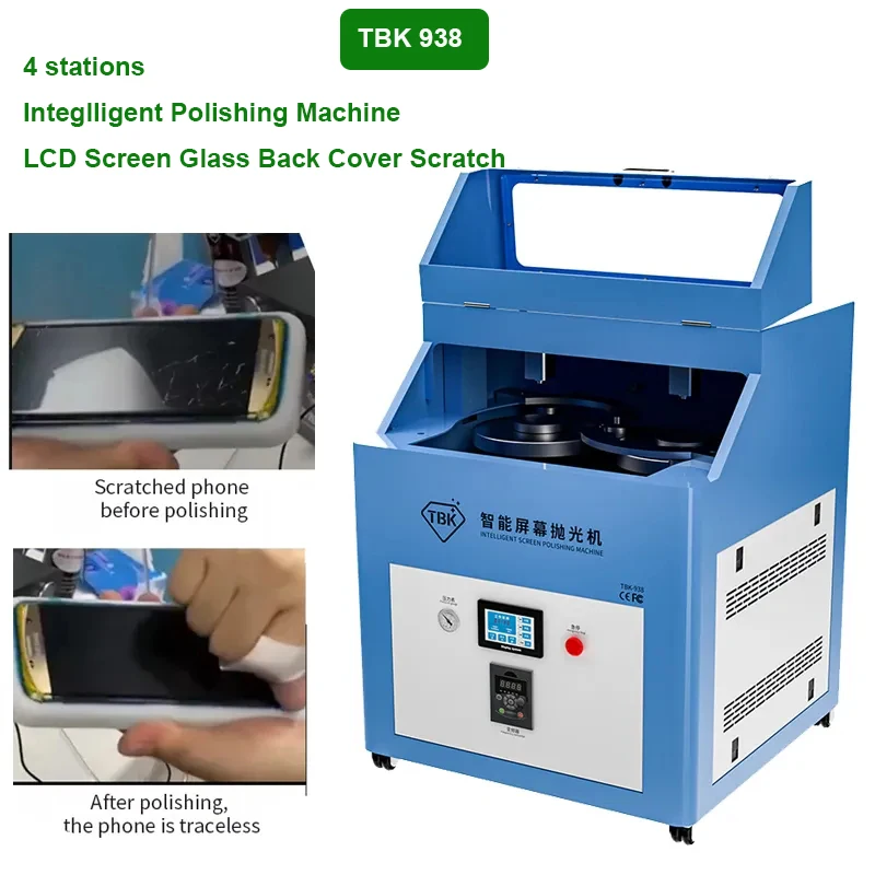 TBK 938M 2 Station Grinding Polisher LCD Screen Repair Machine Intelligent Polishing Machine for Mobile Screen Scratch Repair