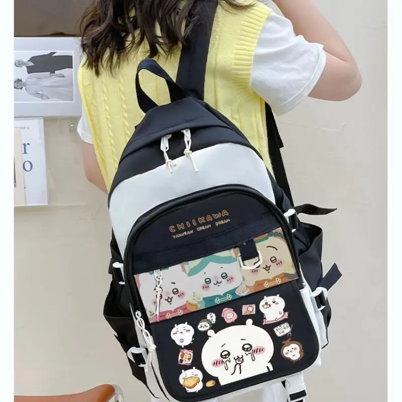 Hot Miniso Kawaii Water Proof Backpack Chiikawa Cartoon Cute Leisure High Capacity Student Bag Suit School Starts Gift Fashion