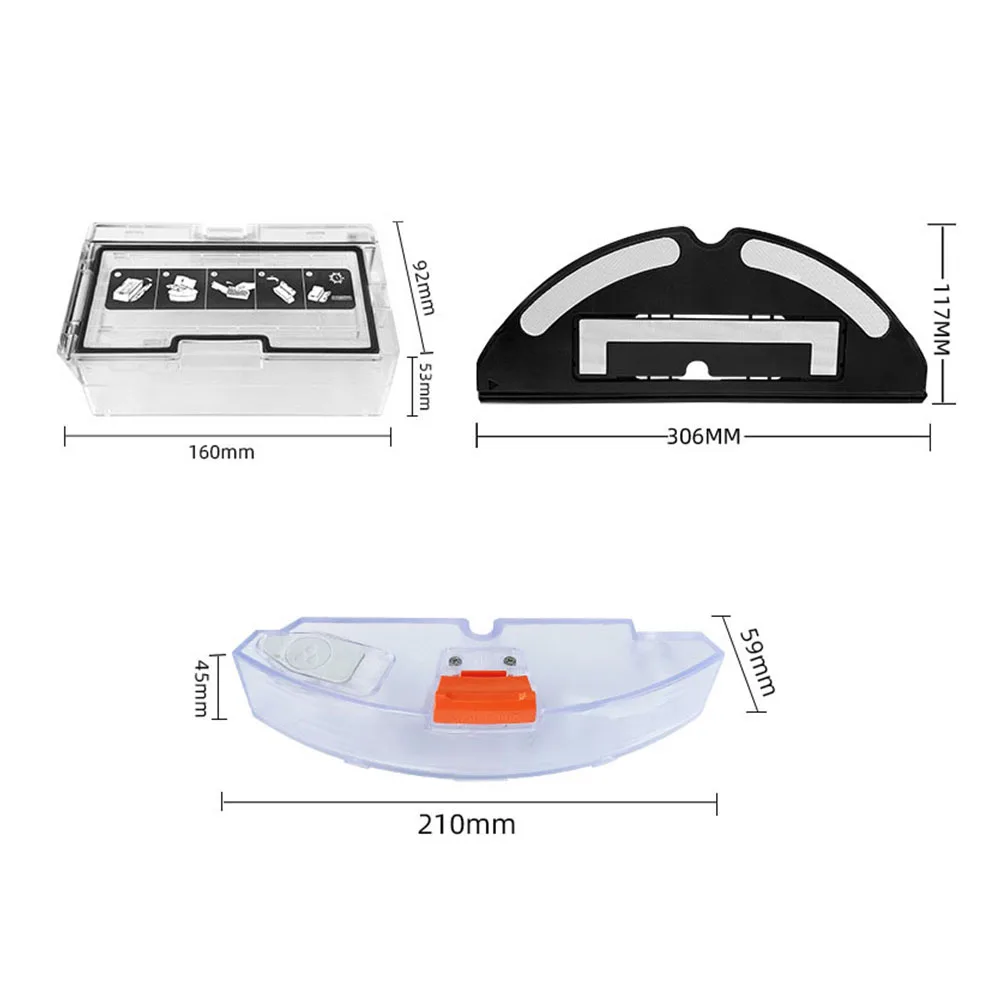 Scatola per la polvere serbatoio dell\'acqua supporto per panno per mocio per Roborock S7/S7 Max/S70/S75/T7S/T7S Plus accessori collettore per