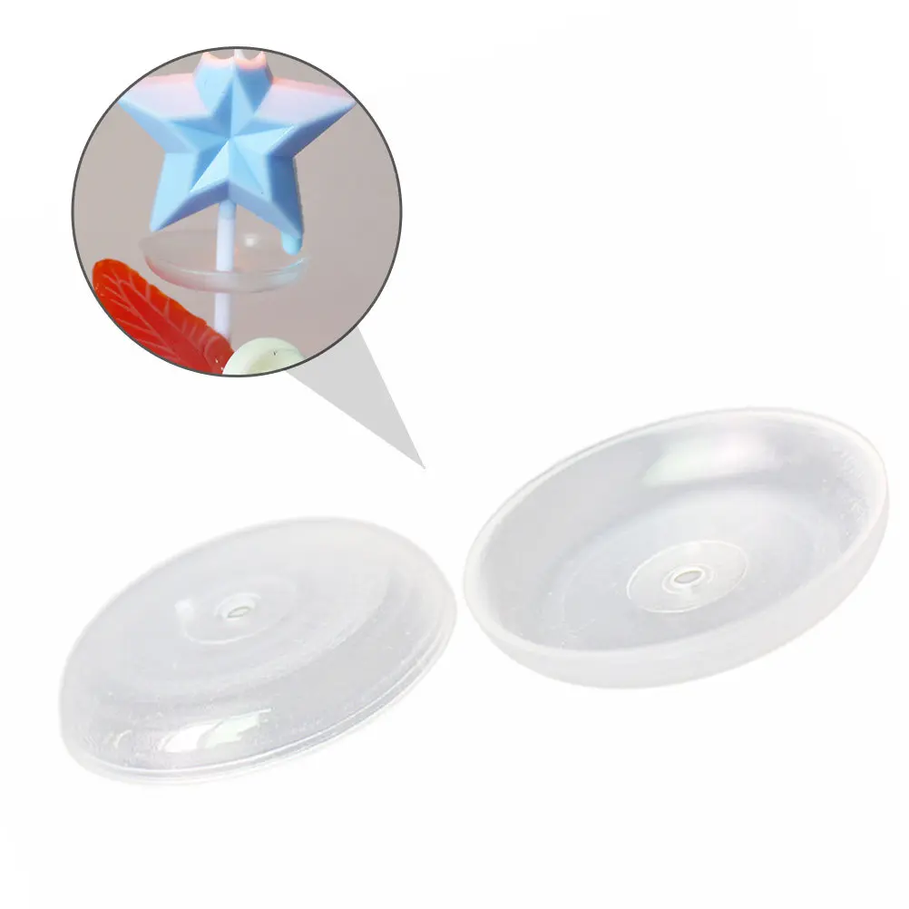 50Pcs Transparent Plastic Cake Trays with Hole Wax Drip-Proof Holder for Birthday Dessert Mousse Festival Cakes Cake