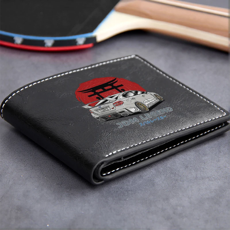 JDM LEGEND Premium PU Leather Wallet Men's Compact Design Lightweight Durable Car Enthusiast Accessory