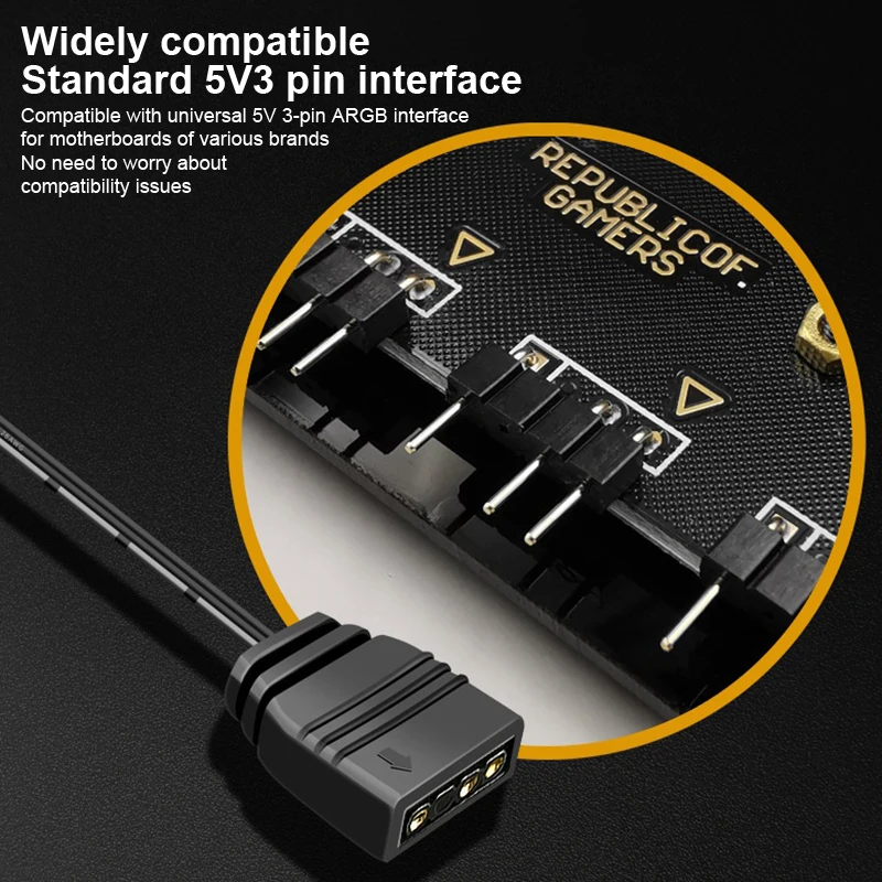 الكمبيوتر برودة مروحة ARGB HUB 1 إلى 11 5 فولت 3Pin LED قطاع ضوء محور محول SATA الطاقة ARGB مروحة الفاصل لعلبة الكمبيوتر