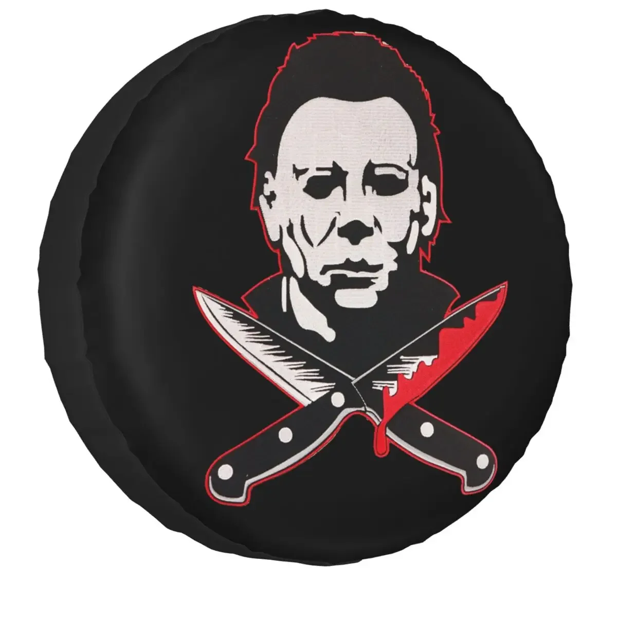 Halloween Horror Michael Myers Knives Spare Tire Cover For Jeep SUV Trailer Car Wheel Protectors Accessories 14