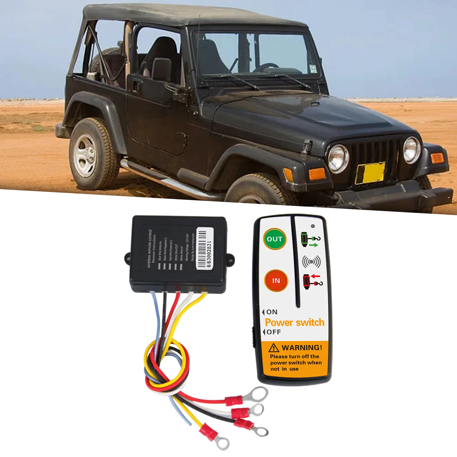 Winch Controller Wireless Winch Remote Hand Held Durable Universal Waterproof Winch Electric Remote Control for ATV SUV UTV