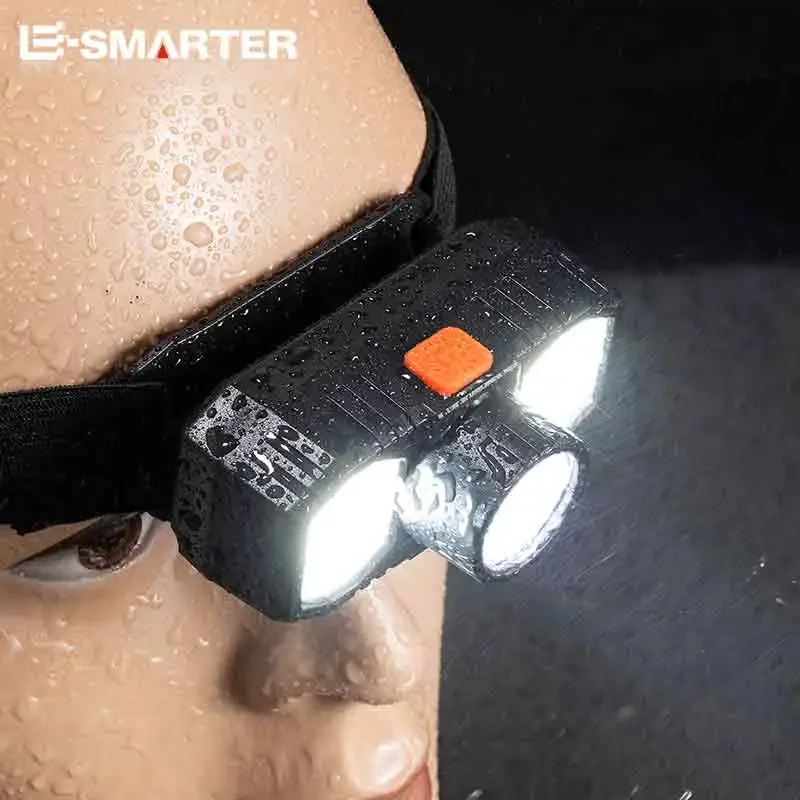 Portable Mini Rechargeable Headlight Strong LED Headlamp Outdoor Fishing Exploring Waterproof Emergency Head Mounted Torch