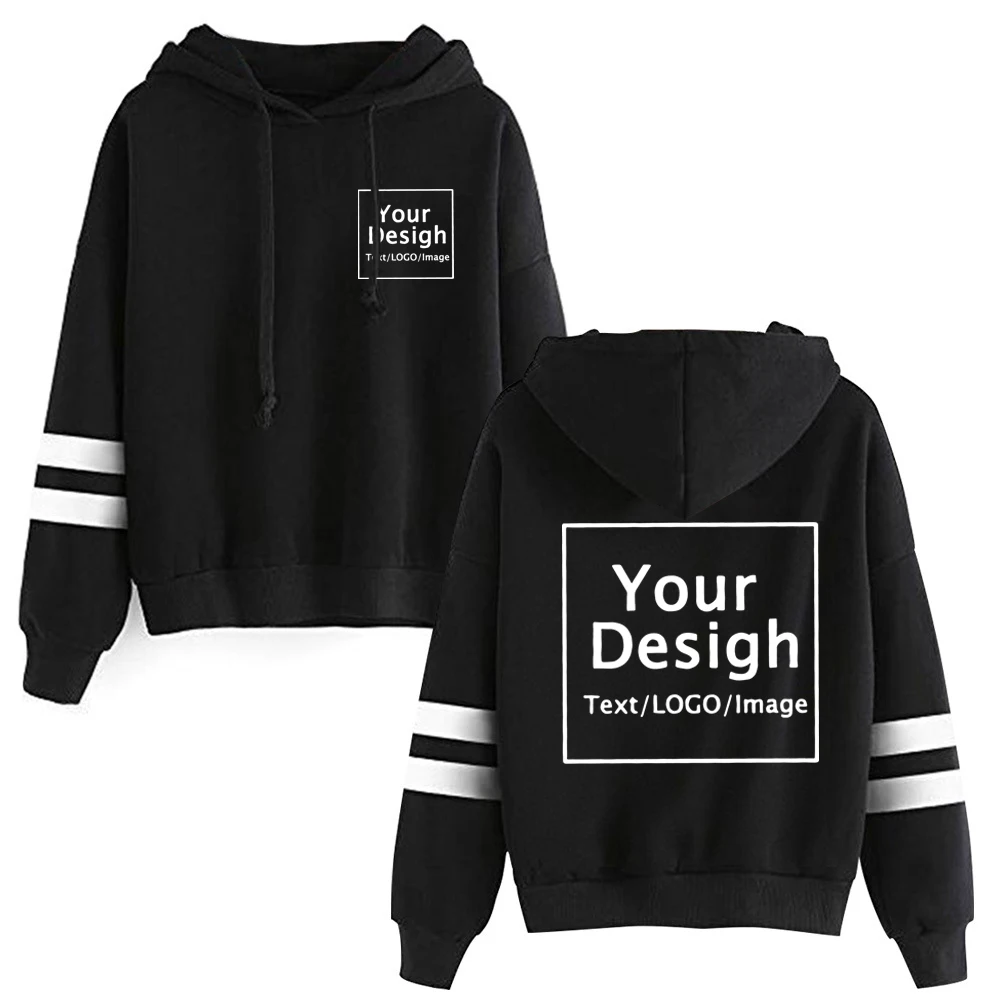 

Your Own Design Brand Logo/Picture Hoodies Custom Men Women Personalized Text DIY Striped Sweatshirt Casual Hoody Fashion New