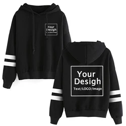 Ihr eigenes Design Marke Logo/Bild Hoodies benutzer definierte Männer Frauen personal isierte Text DIY gestreiften Sweatshirt lässig Hoody Mode neu