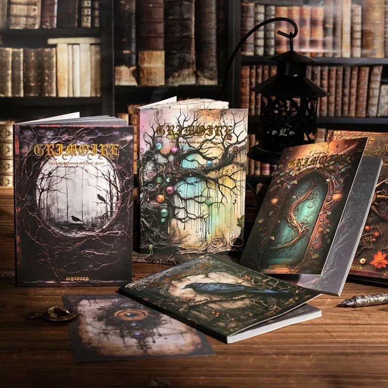 30Sheets Legend Book Scrapbook Cut Dark Handbook Paper Package Supplies Material Paper Book Classical Material 171*110MM