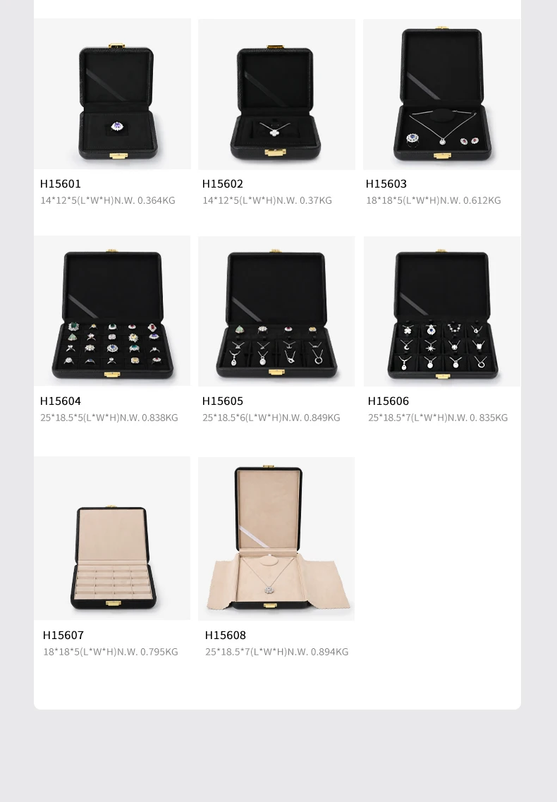 Oirlv Black Jewelry Organiser Boxes PU Leather Ring Earring Jewelry Set Box Jewel cases of precious metal Storage Box Gifts Box