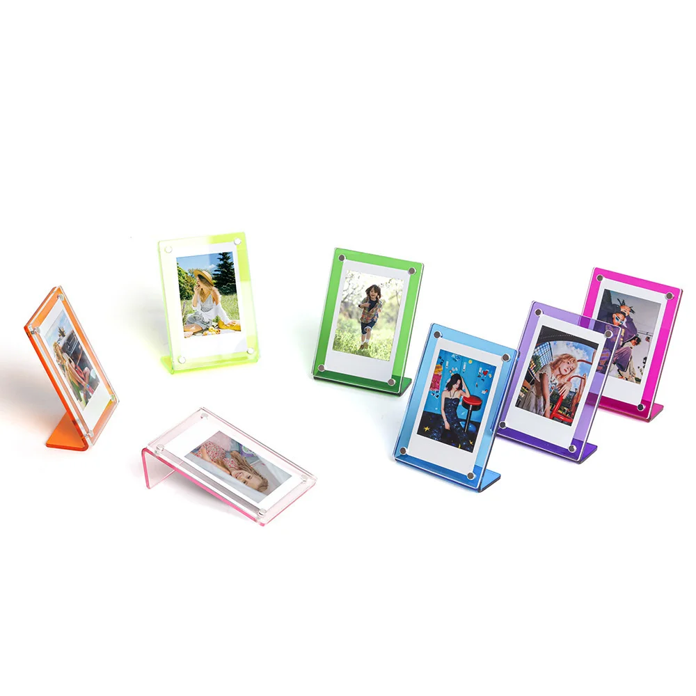 New3Inch Color L-Shaped Photo Frame Mini Magnet Acrylic Photo Small Photo Frame Vertical Photo Frame For Fuji Instax Mini 8/9/11