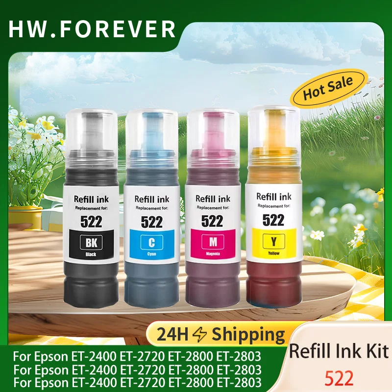 

522 T522 Dye Ink Премиум-совместимые сменные чернила для Epson ET-2400 ET-2720 ET-2800 ET-2803 ET-4700 ET-4800 ET-1110 ET-1810 чернил