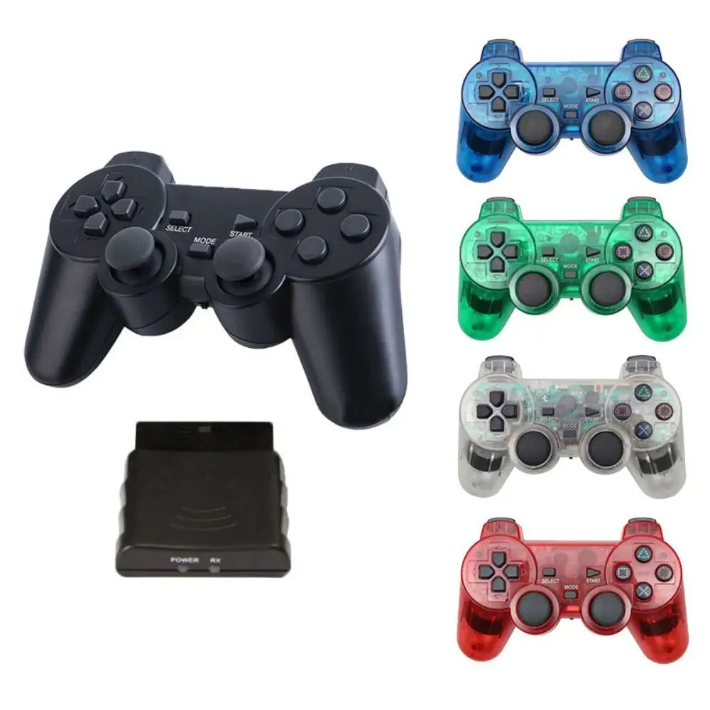 

Transparent Color Wireless Gamepad For PS2 2.4G Vibration Joystick Blutooth Controller For Playstation 2 Joypad