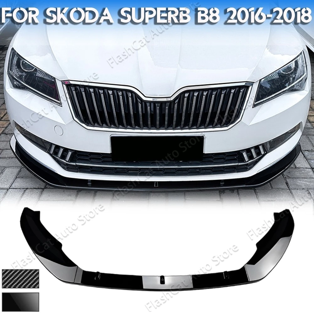 Car Front Bumper Splitter Lip Spoiler Bumper Diffuser For Skoda Superb III 3V3 Hatchback 3V5 B8 TSI TDI 2015 2016 2017 2018 2019