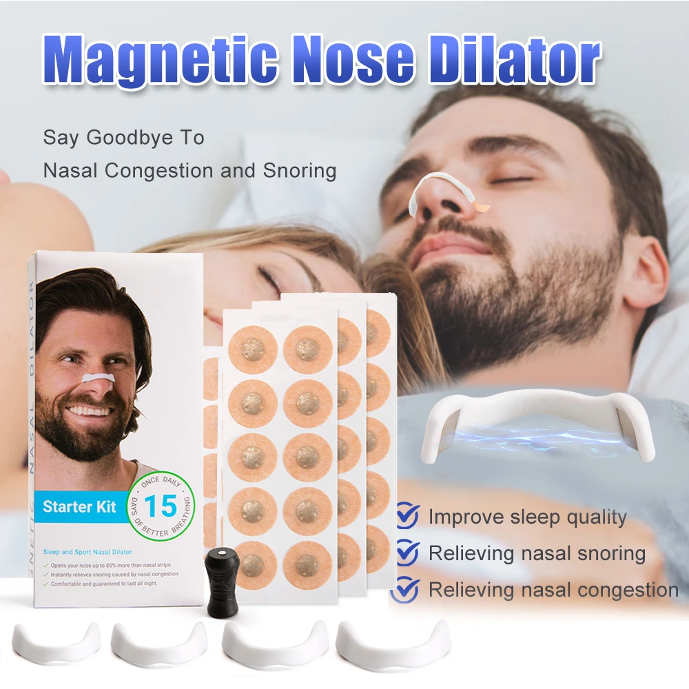 Magnetic Sleep Nasal Strips Anti Snoring Reduce Snoring Improve Sleep Nasal Strip Snoring Solution Nasal Dilator Snore Stopper