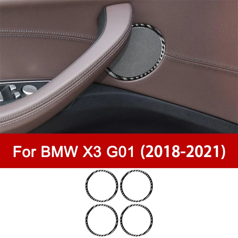 

For BMW X3 G01 2018-2021, Premium Carbon Fiber Door Speaker Decorative Sticker Interior Modification Accessories Luxury Upgrade